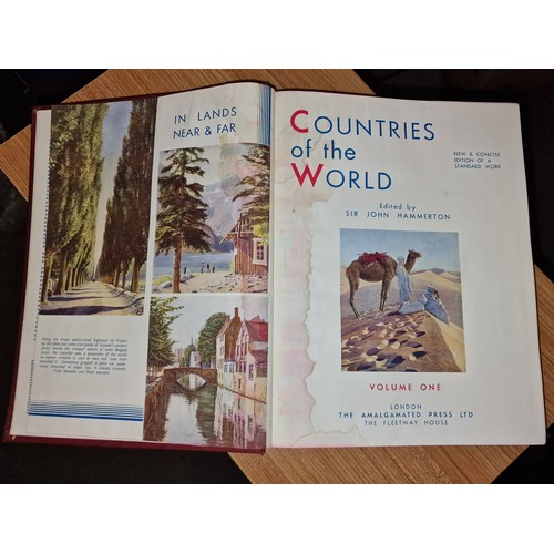 80 - Countries of the world volume 1 – Sir John Hammerton. Approximately 1.5” damp line on front cover an... 