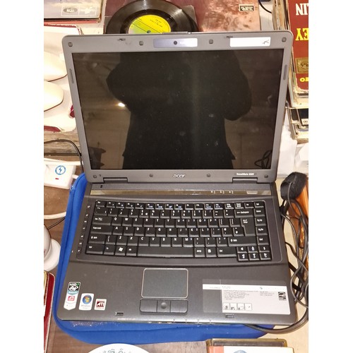 96 - Acer Travelmate 5520 laptop with charger and soft zip case. Sold for spare/repair, not turning on an... 