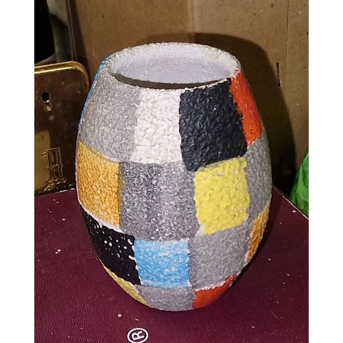 127 - 8 cm tall small Italian mid-century studio pottery bulbous vase