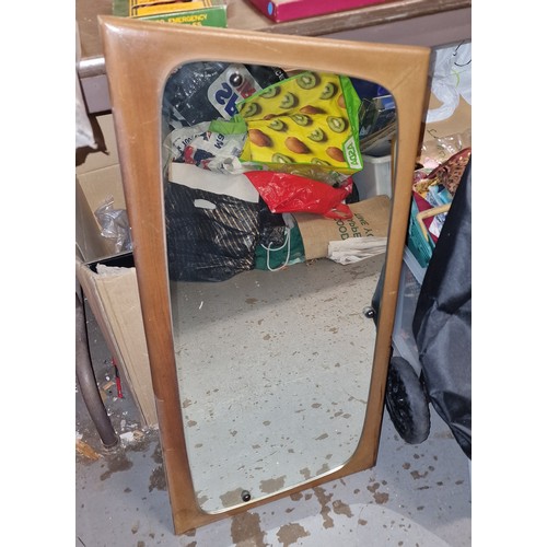 149 - Approximately 89 x 37 cm retro frameless wall mirror