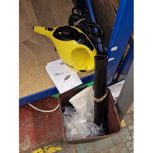 225 - Boxed Karcher hand-held steam cleaner and attachments