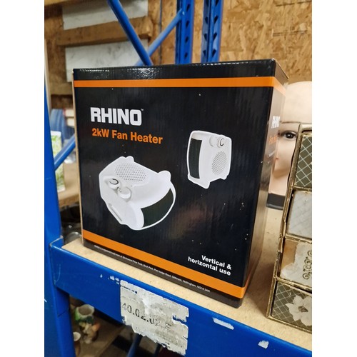 227 - Boxed and unused Rhino 2 kw portable vertical or horizontal fan heater