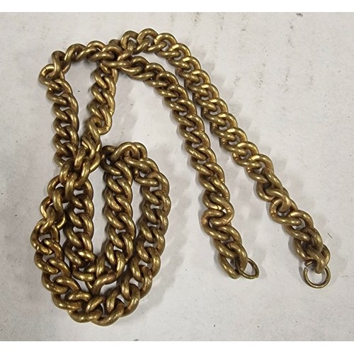 68 - Approximately 40 cm long vintage unstamped yellow metal fob chain