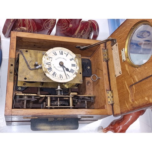 176 - Gledhill-Brook oak cased tabletop time recorder