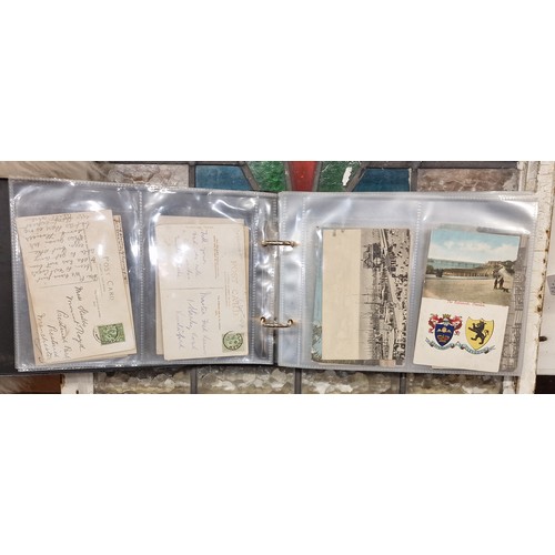 183 - Album full of 78 x assorted postcards dating 1903-1912, all written and posted