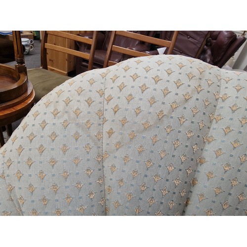 134 - Vintage shell back armchair with arm cushion