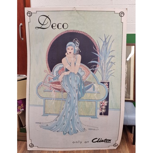 64 - Approximately 5 ft tall (101 x 152 cm) Clinton Cards Deco collection, double sided cardboard adverti... 