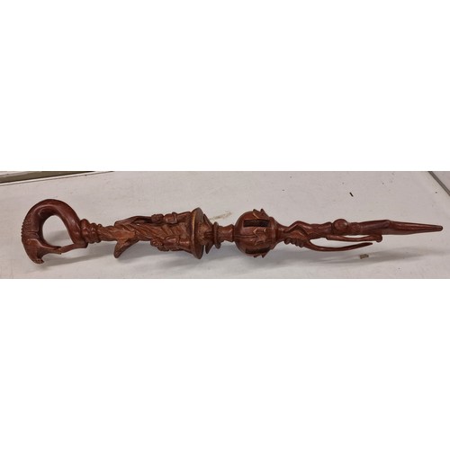 224 - 87 cm vintage carved African walking stick