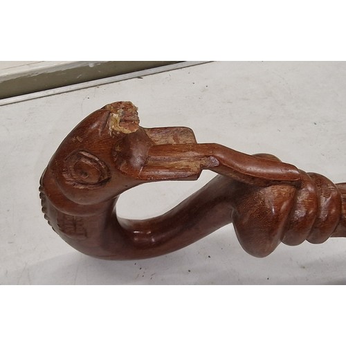 224 - 87 cm vintage carved African walking stick