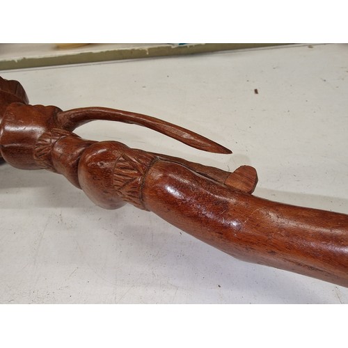 224 - 87 cm vintage carved African walking stick