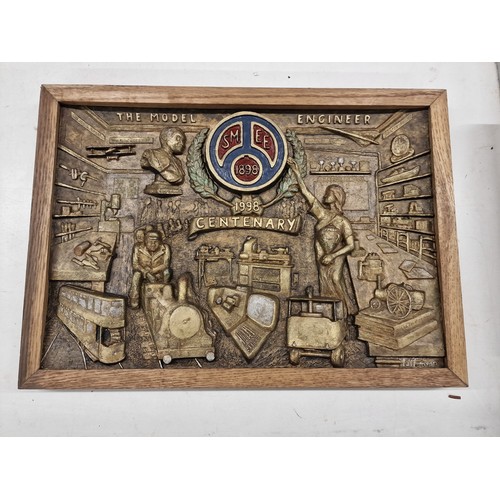 130 - 50 x 36 cm framed 3-dimensional casting to commemorate Society of model and Experimental engineers (... 