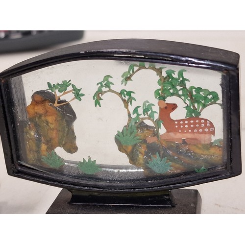 177 - 2 x small mantle piece Oriental dioramas