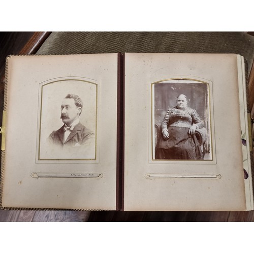 18 - 19th century Art Nouveau gold leaf photograph album with photographs