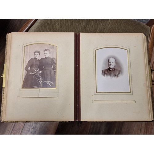 18 - 19th century Art Nouveau gold leaf photograph album with photographs