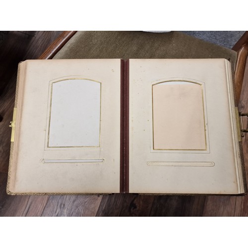 18 - 19th century Art Nouveau gold leaf photograph album with photographs