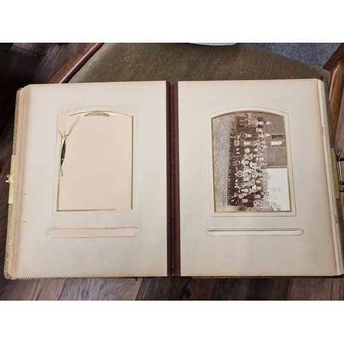 18 - 19th century Art Nouveau gold leaf photograph album with photographs