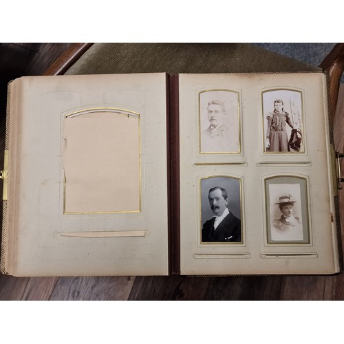 18 - 19th century Art Nouveau gold leaf photograph album with photographs