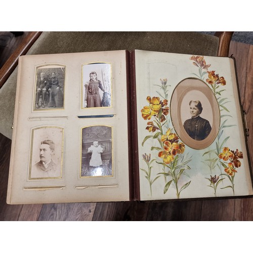 18 - 19th century Art Nouveau gold leaf photograph album with photographs