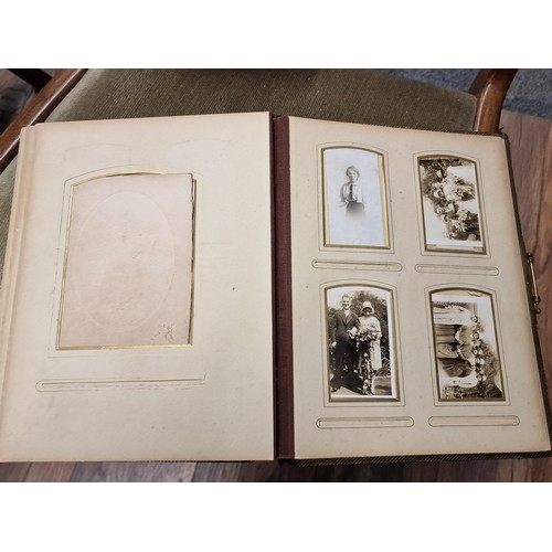 18 - 19th century Art Nouveau gold leaf photograph album with photographs