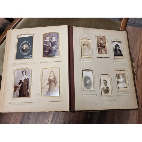 18 - 19th century Art Nouveau gold leaf photograph album with photographs