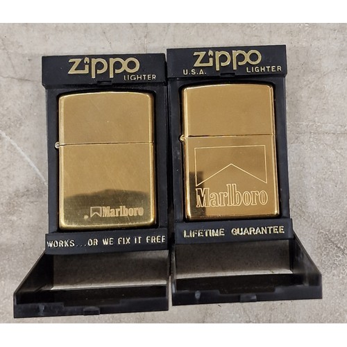 153 - 2 x cased as new Zippo lighters - Marlboro