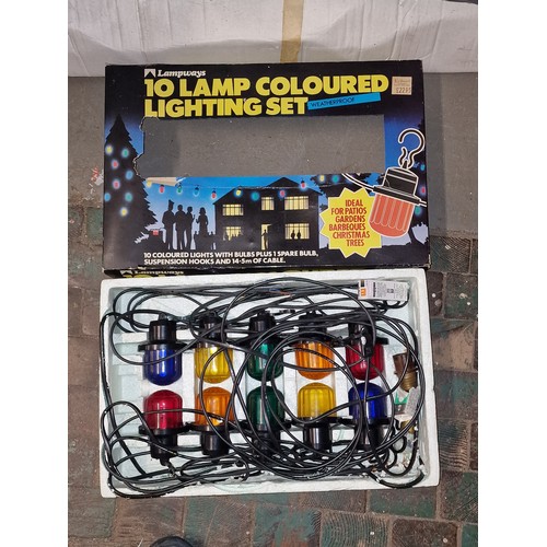 21 - Boxed Lampways 10 lamp coloured lighting set