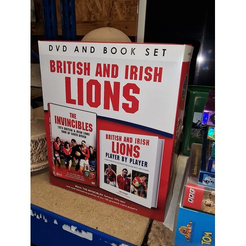 50 - Boxed as new British and Irish Lions DVD and book set