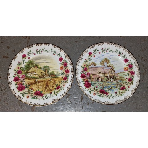 60 - Pair of 20.5 cm diameter Royal Albert cottage pattern cabinet plates