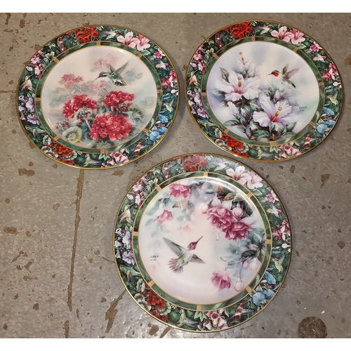 61 - 3 from a set of Lena Liu for Bradex, limited edition humming bird collectors plates – no COA’s