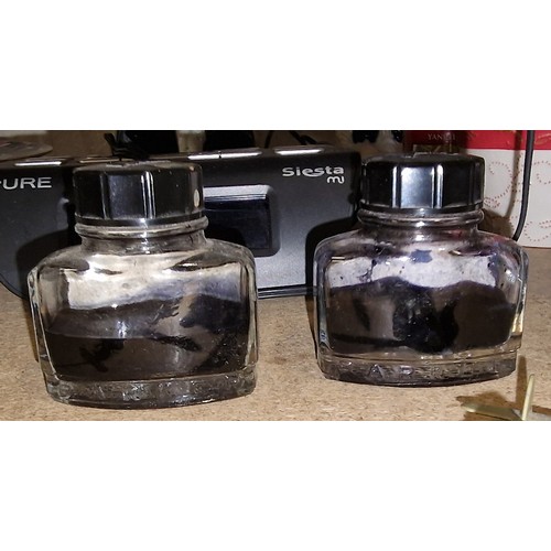 63 - 2 x vintage bottles of Parker super quink permanent inks – both with some still in