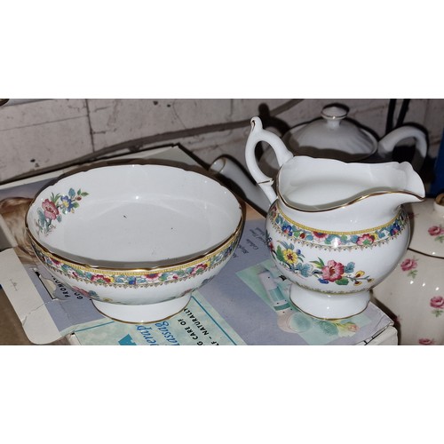 72 - Coalport Ming Rose milk jug and sugar bowl