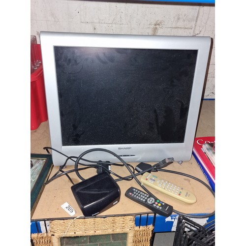 102 - Sharp 19” LCD TV and Goodmans Freeview box both with remote controls