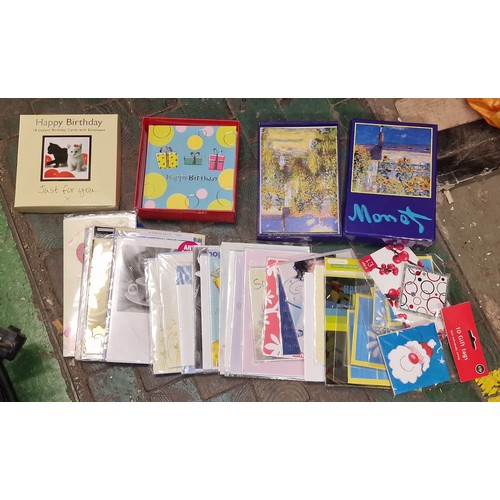 108 - Small bundle of assorted occasions and blank new greeting cards, some gift tags and gift bag