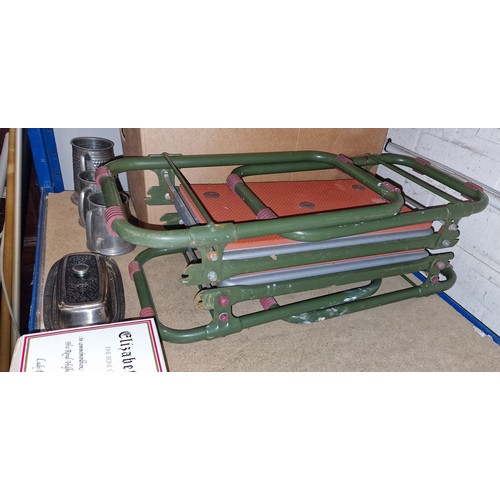 121 - Pair of metal framed folding gardening seat/kneeling frames