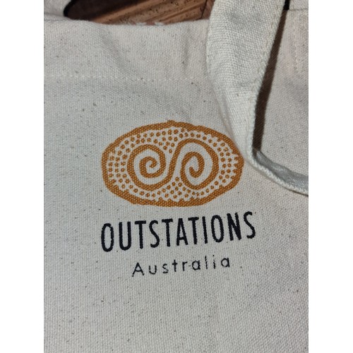 172 - Outstations Australia large canvas hand or shoulder bag, designed by Biddy Napanangka Timms