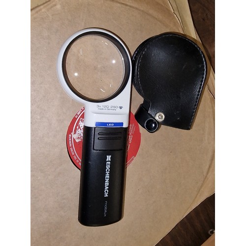 175 - Eschenbach mobilux LED magnifying glass with cover