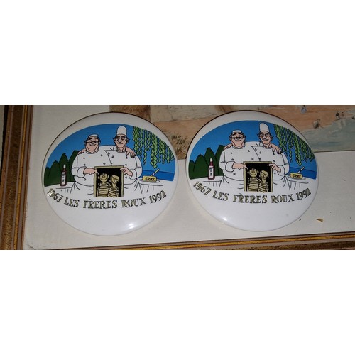 209 - Pair of 4” diameter 1992 25 year anniversary Les Freres Roux lids