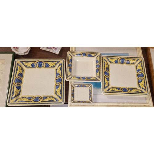 212 - Used but good condition Tiffany Boutique plates, saucer and dish bundle - larger plate with crazing ... 