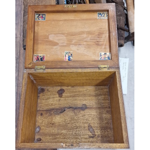 68 - 36 x 27 x 24 cm old wooden storage box