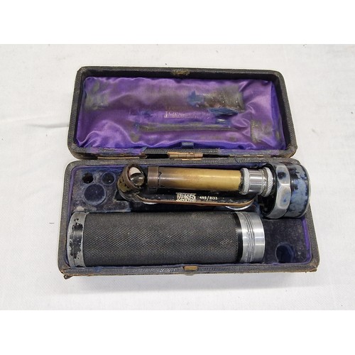 61 - Vintage Theodore Hamblin opticians ophthalmoscope in original case