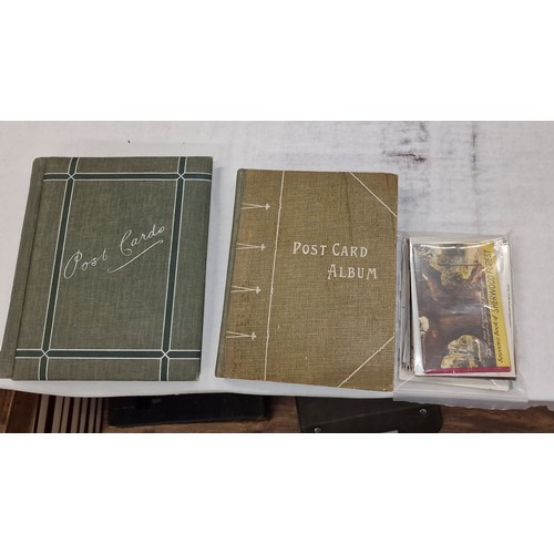 146 - 2 x turn of the century postcard albums and bundle of assorted loose postcards - large has 2 per pag... 