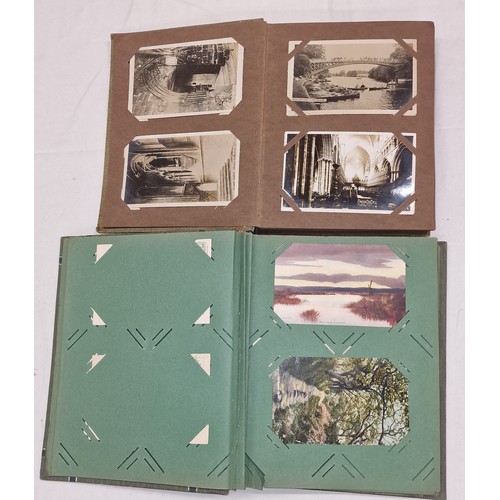 146 - 2 x turn of the century postcard albums and bundle of assorted loose postcards - large has 2 per pag... 