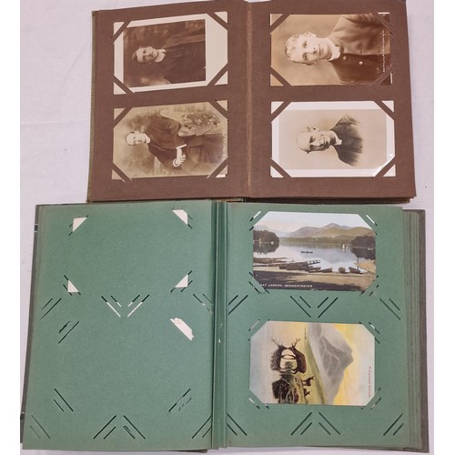 146 - 2 x turn of the century postcard albums and bundle of assorted loose postcards - large has 2 per pag... 