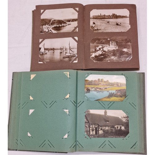 146 - 2 x turn of the century postcard albums and bundle of assorted loose postcards - large has 2 per pag... 