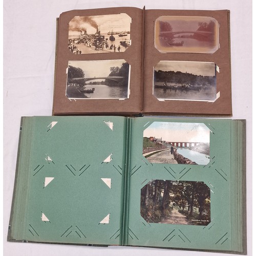 146 - 2 x turn of the century postcard albums and bundle of assorted loose postcards - large has 2 per pag... 