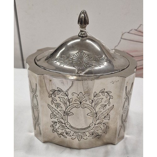 10 - Edwardian silver plated tea caddy, lined inside