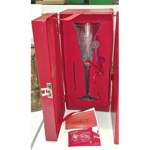 52 - Boxed and mint Waterford Crystal 12 days of christmas collection, partridge in a pear tree champagne... 