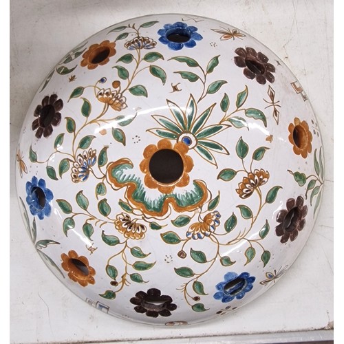 422 - 28.5 cm tall and 44.5 cm wide 18th century Moustiers Faience potpourri urn with lid - small bit of e... 