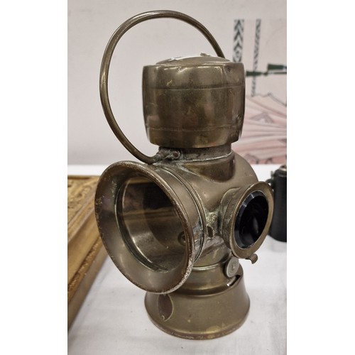 166 - Vintage brass Lucas lantern