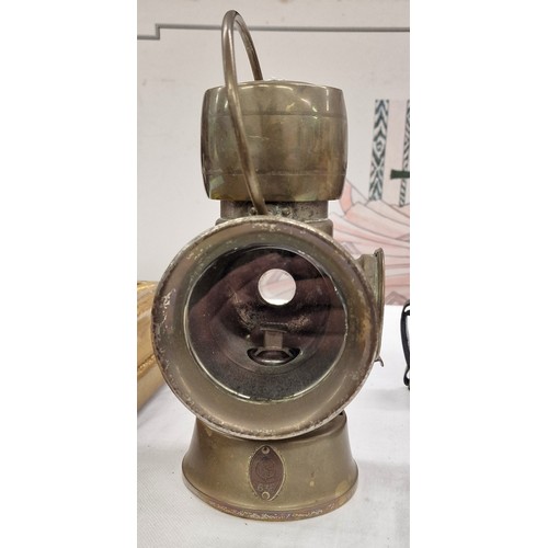 166 - Vintage brass Lucas lantern